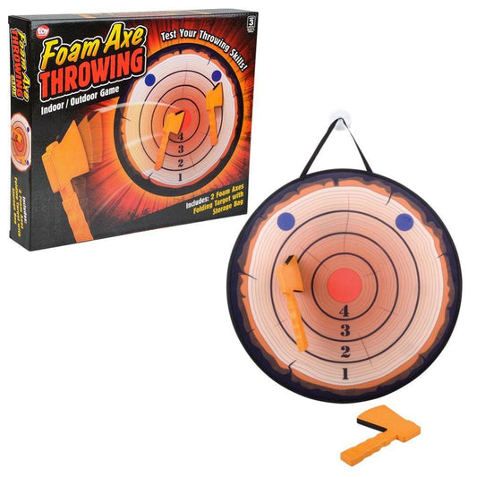 Foam Axe Throwing Toss Indoor Game Includes 2 Lightweight Axes & Target