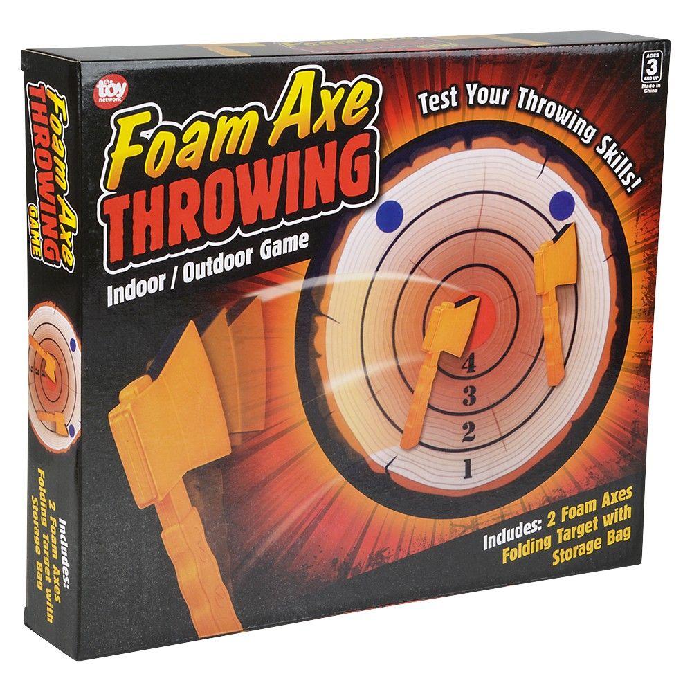 Foam Axe Throwing Toss Indoor Game Includes 2 Lightweight Axes & Target