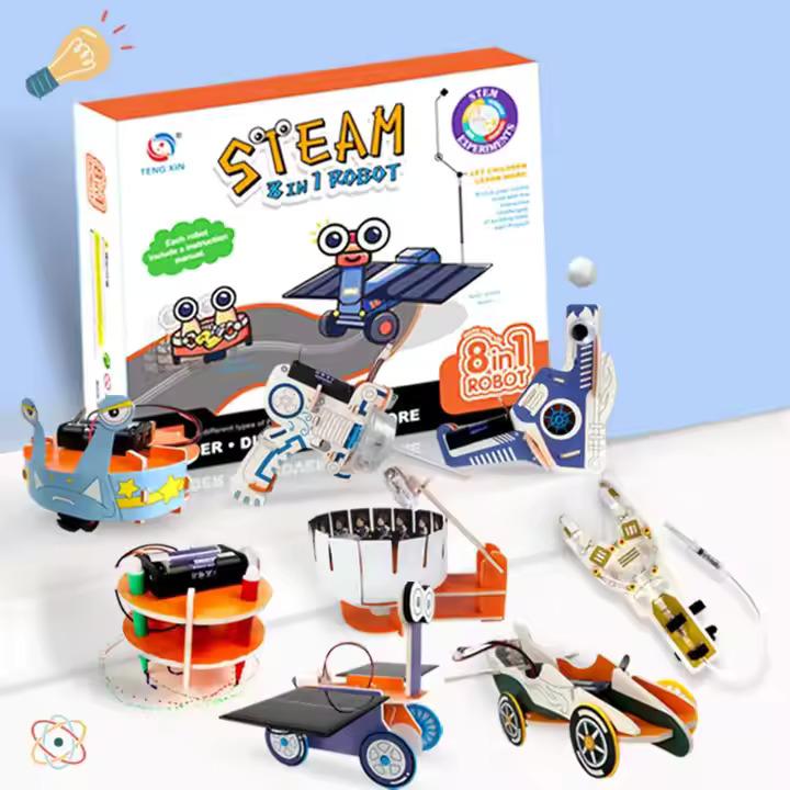 DIY 8-in-1 Steam Robot Kits Science Teaching Resources Educational Toy for Kids