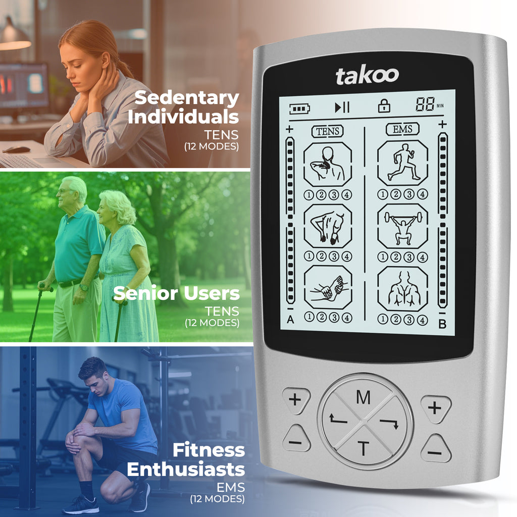 takoo 2-in-1 TENS & EMS Muscle Stimulator