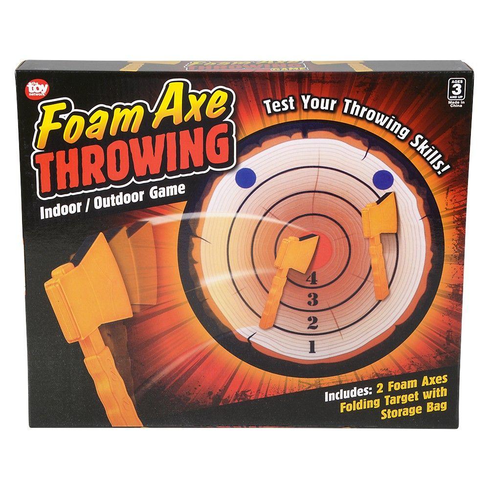 Foam Axe Throwing Toss Indoor Game Includes 2 Lightweight Axes & Target