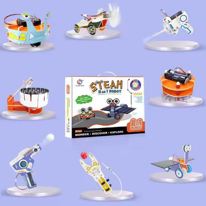 DIY 8-in-1 Steam Robot Kits Science Teaching Resources Educational Toy for Kids