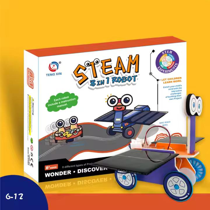 DIY 8-in-1 Steam Robot Kits Science Teaching Resources Educational Toy for Kids