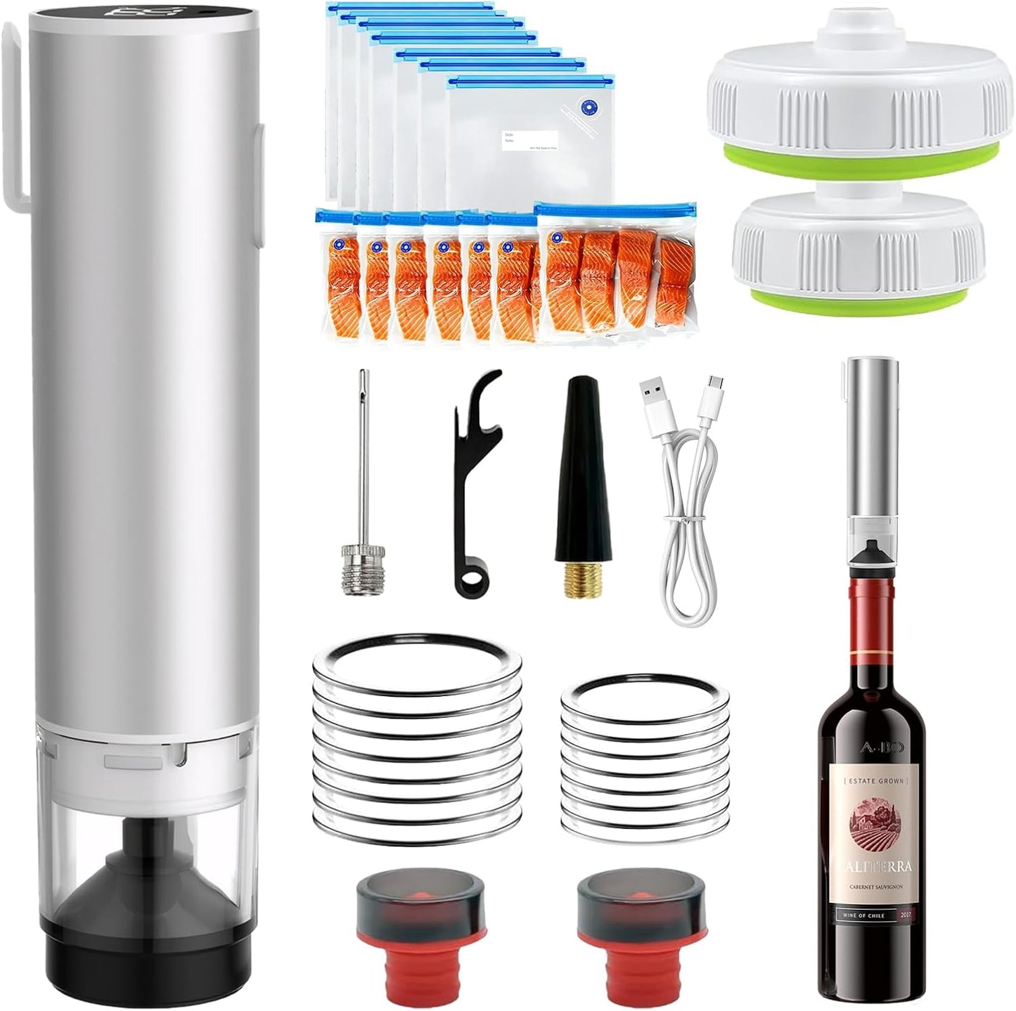 Portable Wireless Food Vacuum Sealer Machine with Vacuum Bag