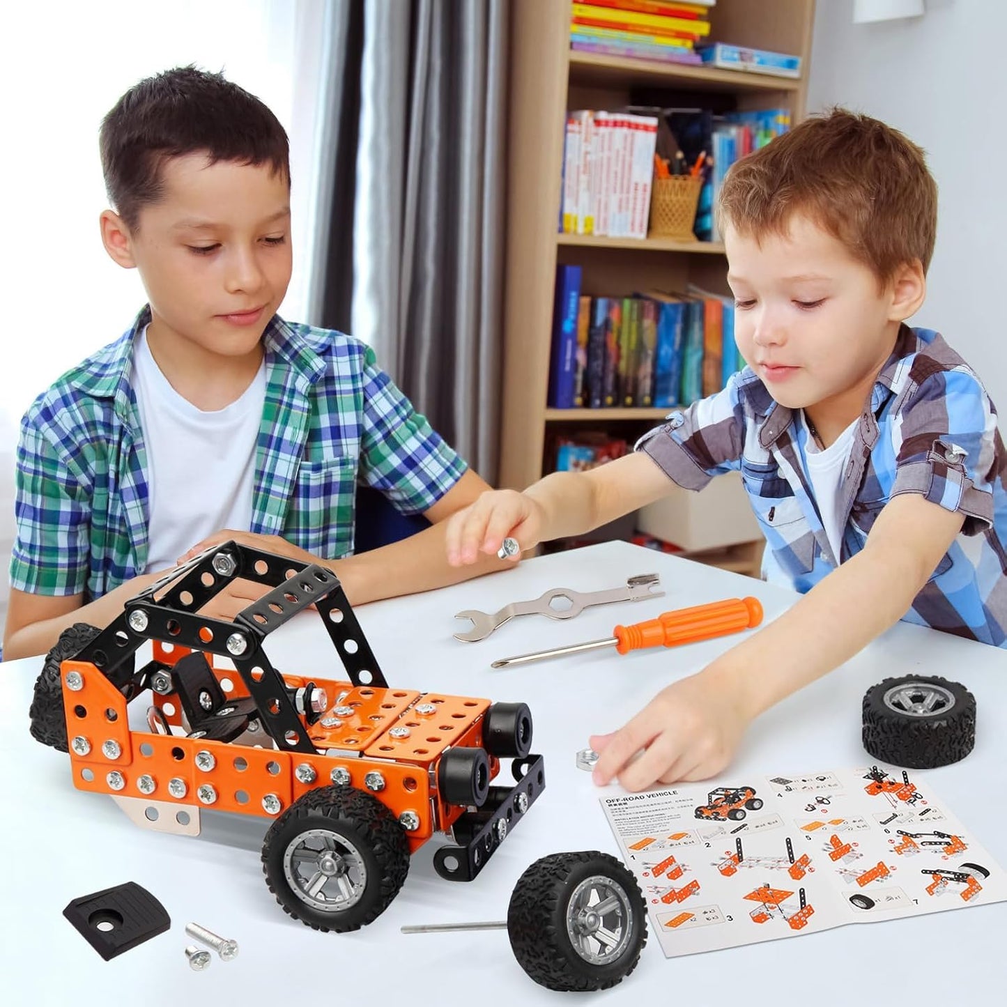 Building Sets Stem Assembly Metal 3-D Puzzle Off-Road Model Car Building Kit