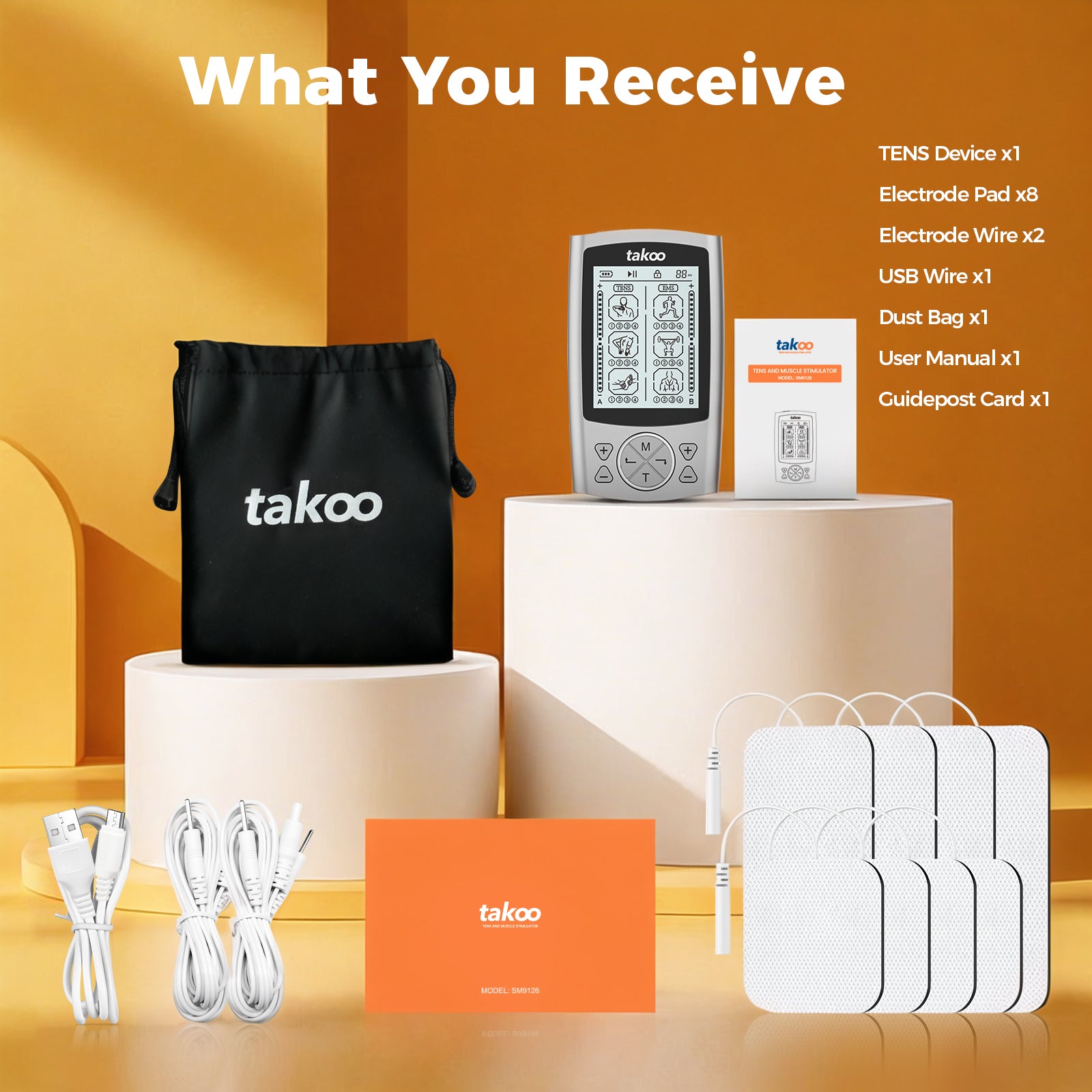 takoo 2-in-1 TENS & EMS Muscle Stimulator