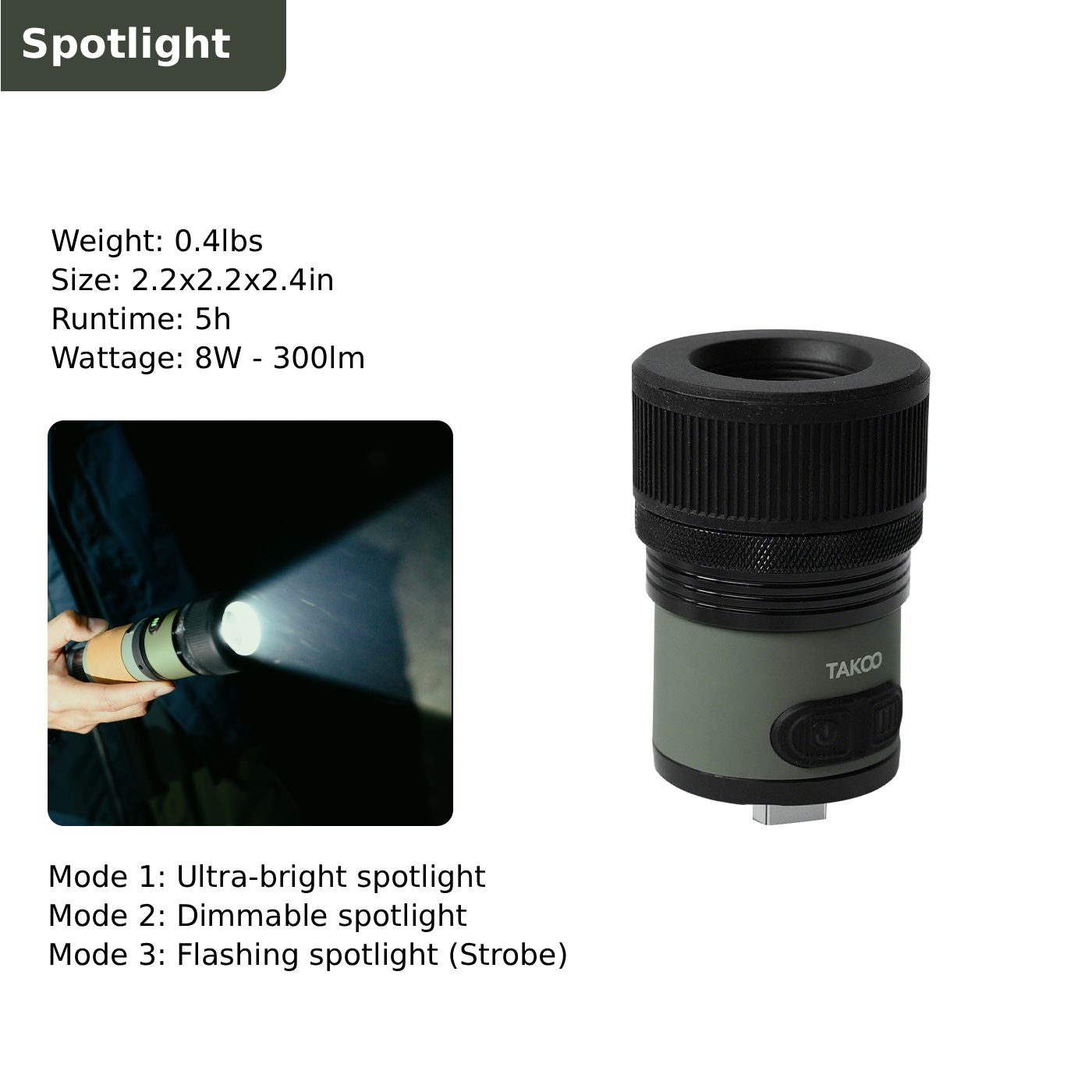 TAKOO Multiple Modular Camping Lantern Spotlight Module