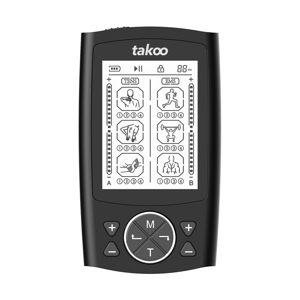 takoo 2-in-1 TENS & EMS Muscle Stimulator Black