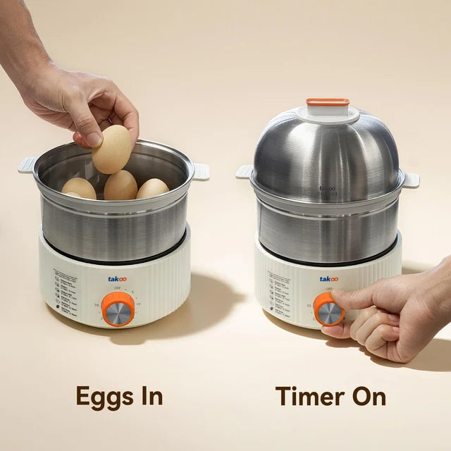 Place the eggs and set the dial